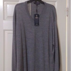 Hart Schaffner Marx New NWT 2XB Marino Wool V neck Sweater